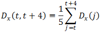 Les defuncions d'edat x del quinquenni és la mitjana aritmètica de les defuncions d'edat x de cada any del quinquenni.